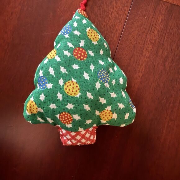 Vtg 70 Handmade Fabric Stuffed Christmas Ornament Lot of 4 Angel Santa Bell Tree - Picture 7 of 7